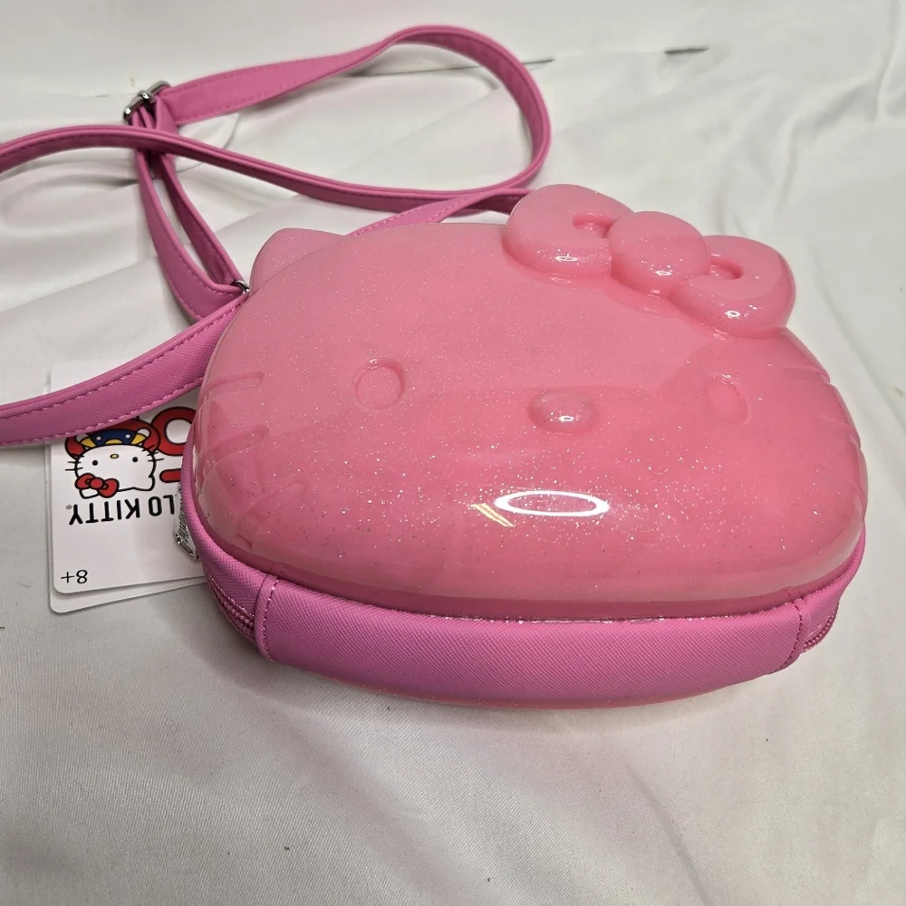 NEW Sanrio x Loungefly Hello Kitty‎ 50th anniversary pink glitter figural bag